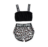 Love Crop Top Set - White Leopard.